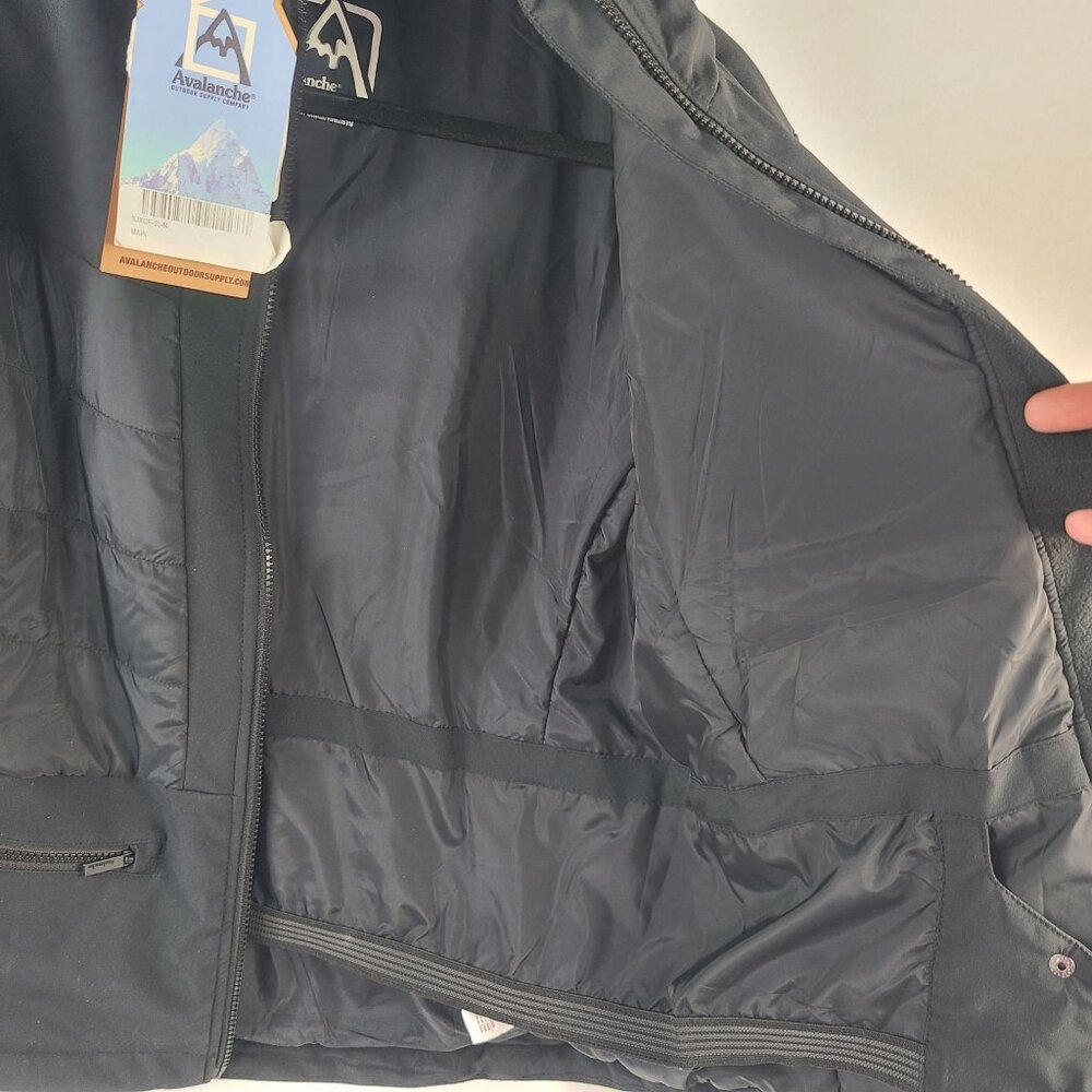 Avalanche Womens Water-Resistant Black Jacket With Hood & Ski Pass Pocket Sz M - Picture 10 of 11